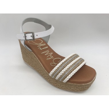 CUÑA OH! MY SANDALS TRENZADA BLANCO