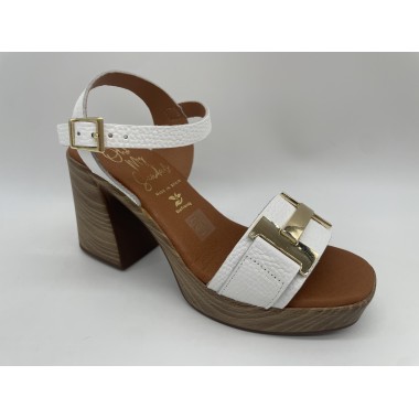 SANDALIA OH!! MY SANDALS TACON HEBILLA BLANCO