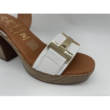 SANDALIA OH!! MY SANDALS TACON HEBILLA BLANCO