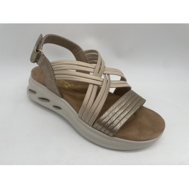 SANDALIA AMARPIES CRUZADA TAUPE