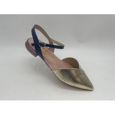 ZAPATO AZAREY METALIZADO ORO-MULTI