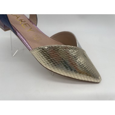 ZAPATO AZAREY METALIZADO ORO-MULTI