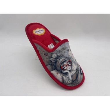 ZAPATILLA BIORELAX GAFAS BEIGE-ROJO