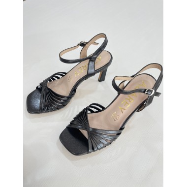 SANDALIA AZAREY METALIZADA NEGRO