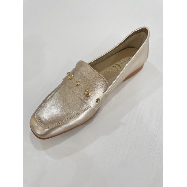 MOCASIN CAYETANO G. METALIZADO ORO