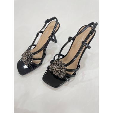 SANDALIA CAYETANO G. FLOR NEGRO