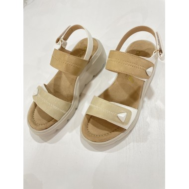 SANDALIA AMARPIES VELCRO TAUPE