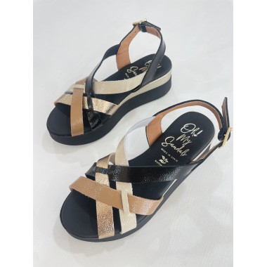 SANDALIA OH!! MY SANDALS COMBINADA NEGRO