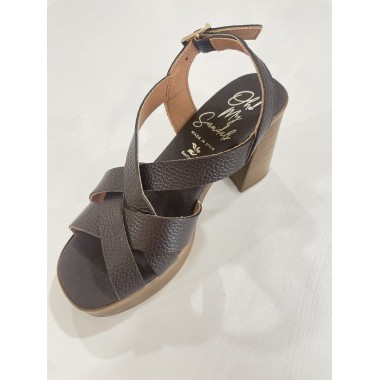 SANDALIA OH!! MY SANDALS TACON CHOCOLATE