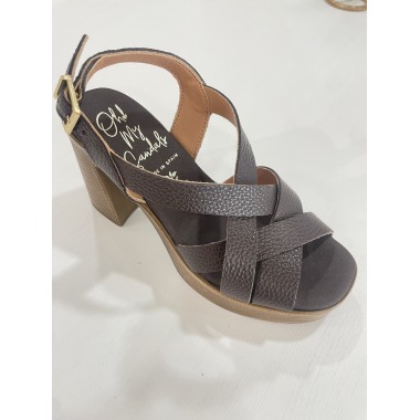 SANDALIA OH!! MY SANDALS TACON CHOCOLATE