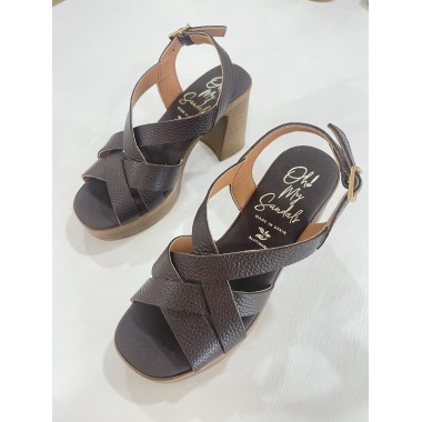 SANDALIA OH!! MY SANDALS TACON CHOCOLATE