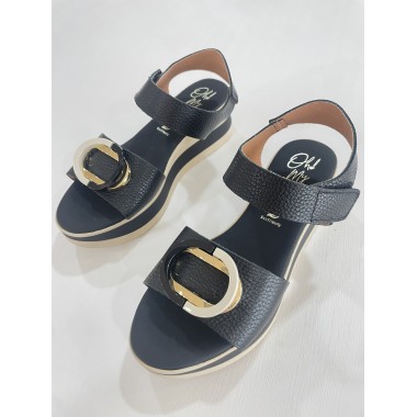 SANDALIA OH!! MY SANDALS PLANA ADORNO NEGRO