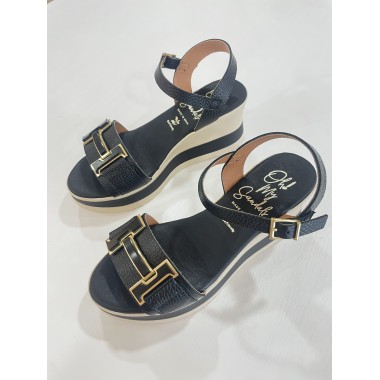 SANDALIA OH!! MY SANDALS CUÑA ADORNO NEGRO