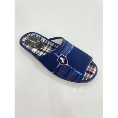 ZAPATILLA ALCALDE CUADROS MARINO