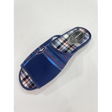 ZAPATILLA ALCALDE CUADROS MARINO