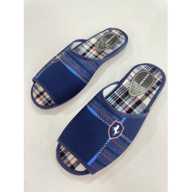 ZAPATILLA ALCALDE CUADROS MARINO