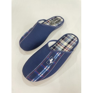ZAPATILLA ALCALDE CUADROS MARINO